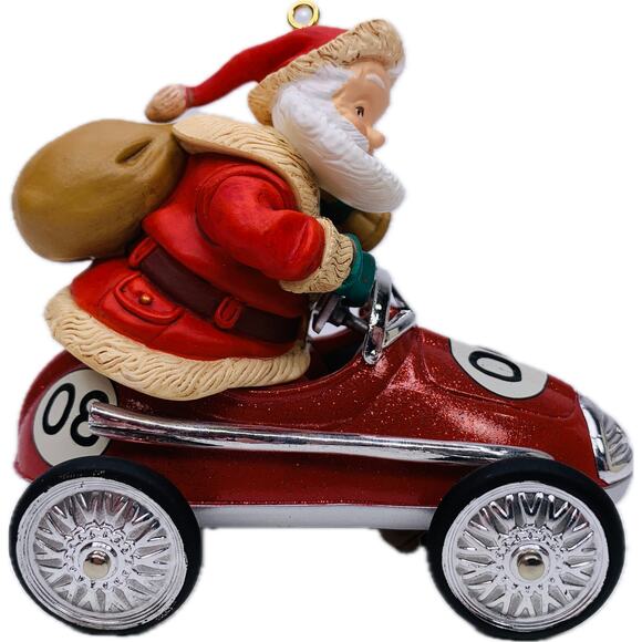 Hallmark SANTA TAKES A SPIN Keepsake Ornament 2008 Pedal Car Club Exclusive‎ - Picture 3 of 12